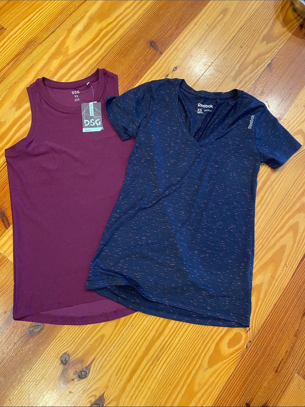 Navy V‑Neck Tee Reebok with Burgundy Tank Top Dicks sporting goods Xanax